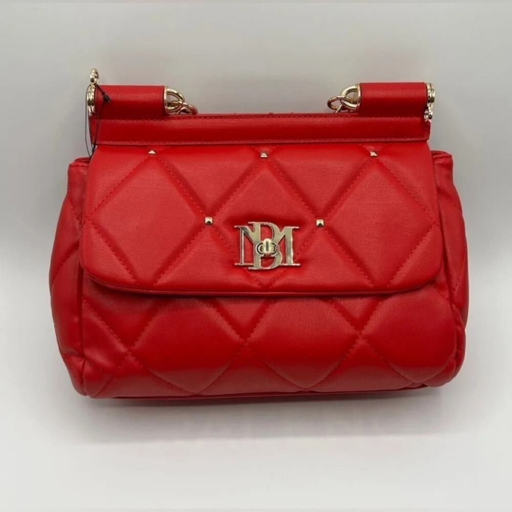 NWT Badgley Mischka Purse Bag Red Vegan Leather Crossbody